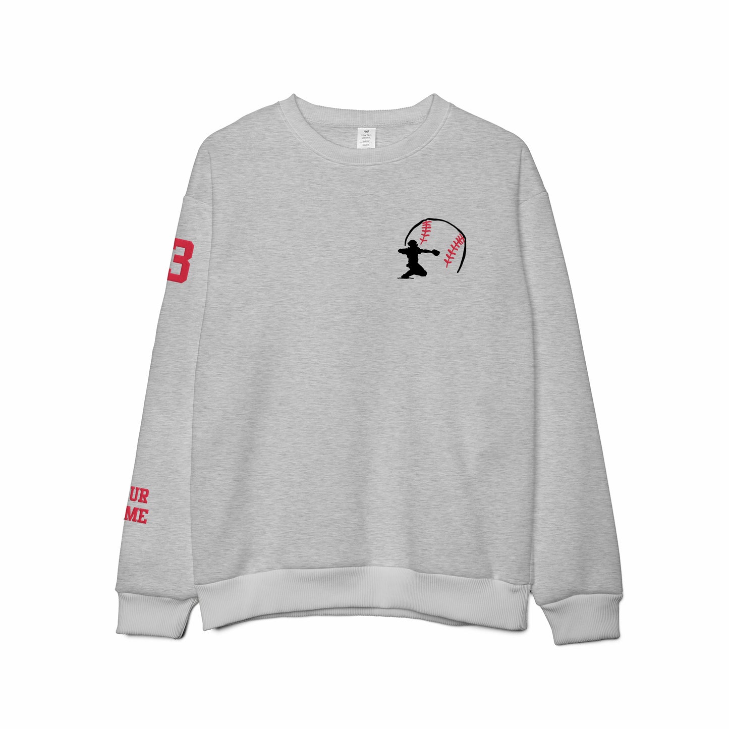 Custom Name and Number Baseball Sports Catcher Embroidered Lightweight Classic Unisex Sweatshirt