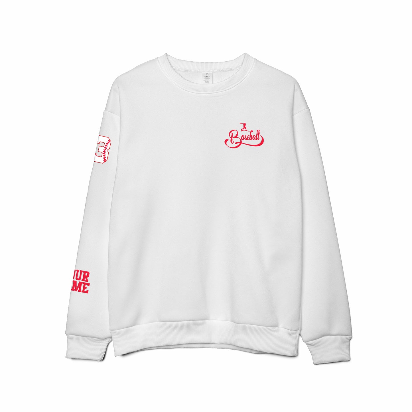 Custom Name and Number Baseball (Sport) Embroidered Lightweight Classic Unisex Sweatshirt