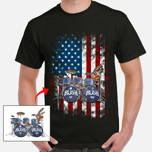 Custom Neil Pearts Original RUSH Drum Set Classic Unisex T-Shirt Gildan 5000 (Made In US) DLTT1604PT04