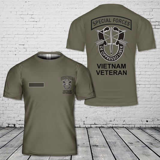 Custom Name US Army Special Forces Vietnam Veteran T-Shirt 3D