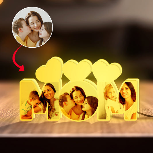 Custom Photo And Name Loving Gift For Mother Custom Shape Photo Night Light Box