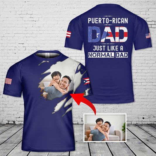 Custom Picture Puerto Rican Dad, Father's Day 3D T-Shirt