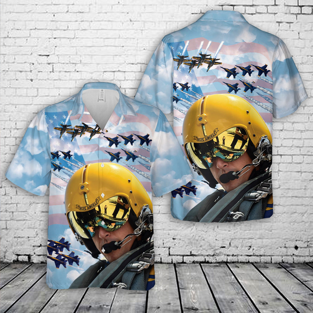 Custom Picture US Navy Blue Angels Hawaiian Shirt