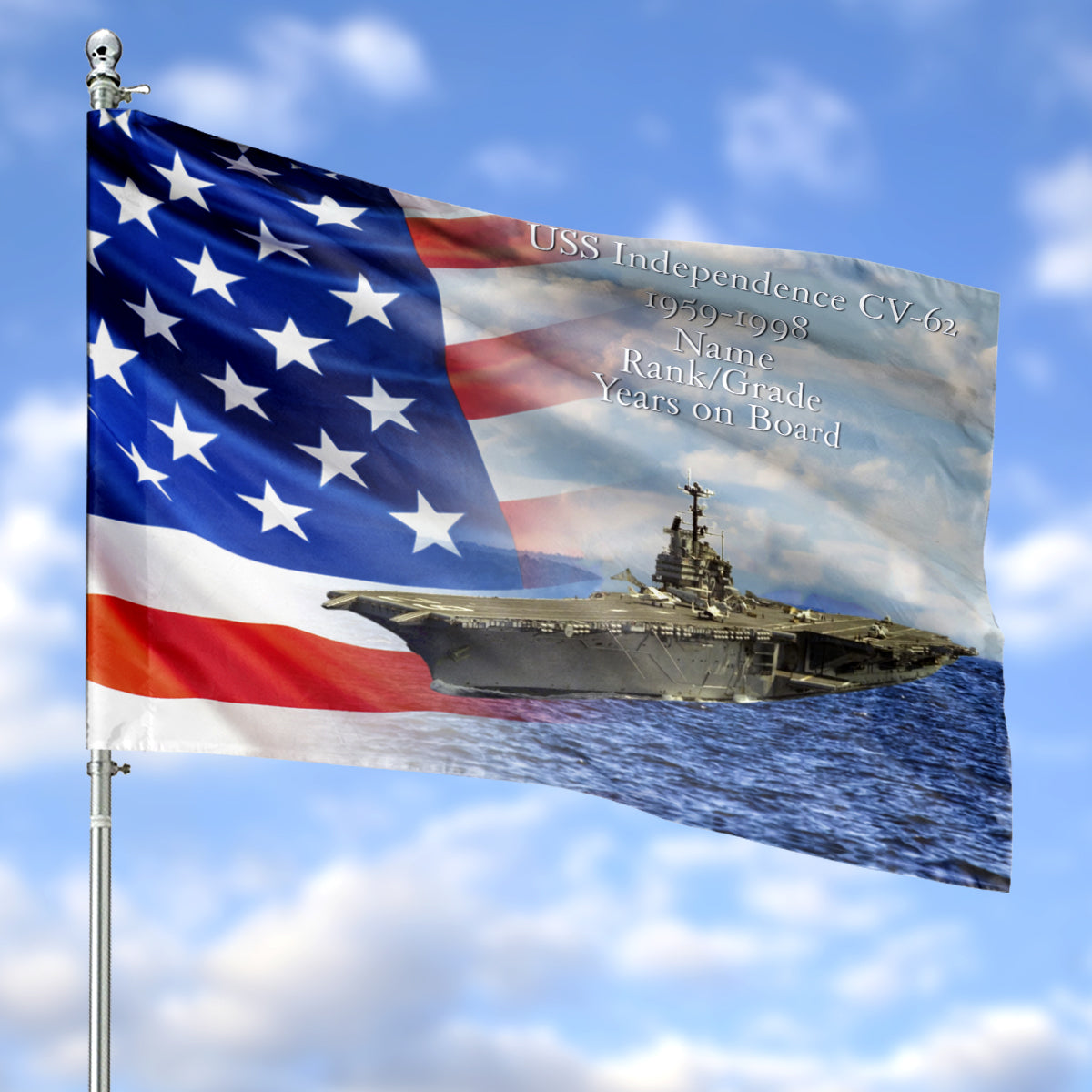 Custom Rank US Navy USS Independence (CV-62) House Flag NLSI1704PT05