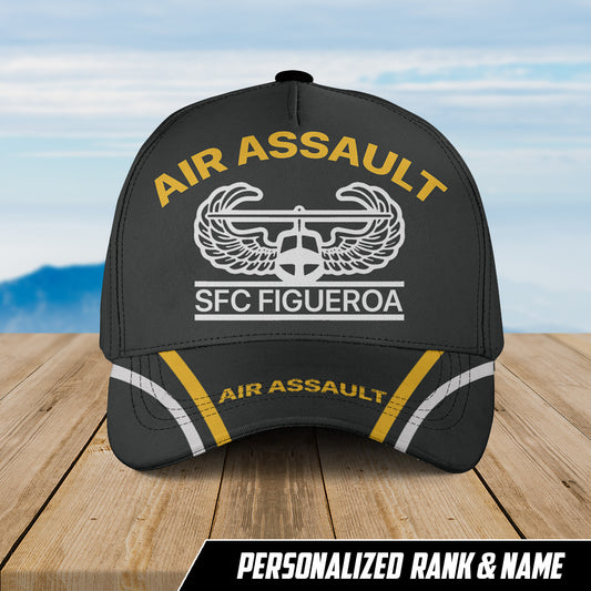Custom Rank and Name Air Assault Wings Baseball Cap