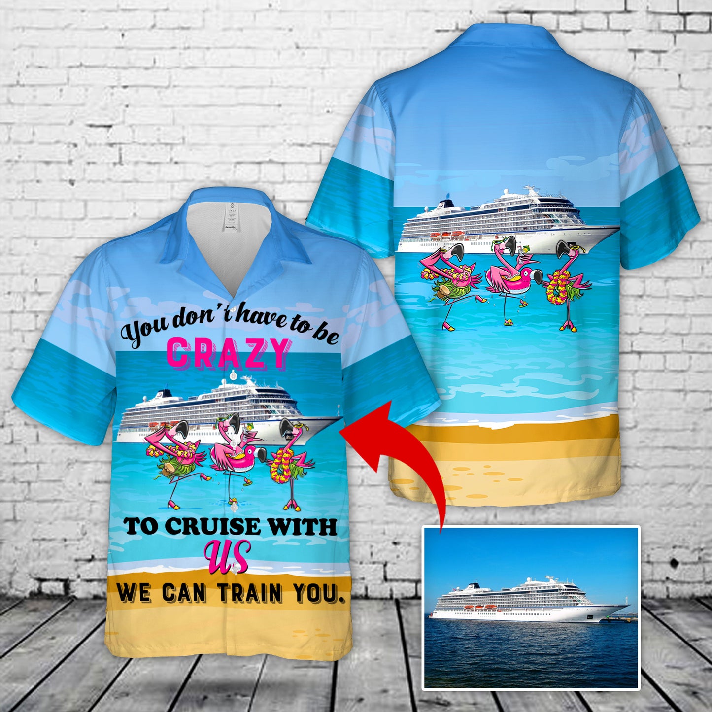 Custom Ship Crazy Cruising Friends Hawaiian Shirt