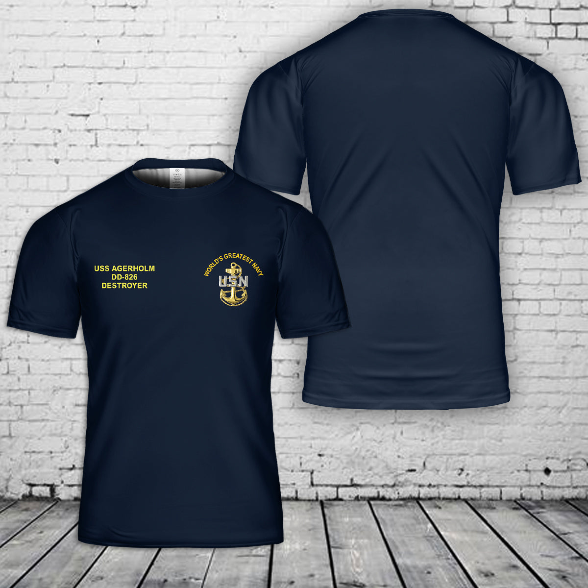 Custom Ship Name US Navy Chief 3D T-Shirt
