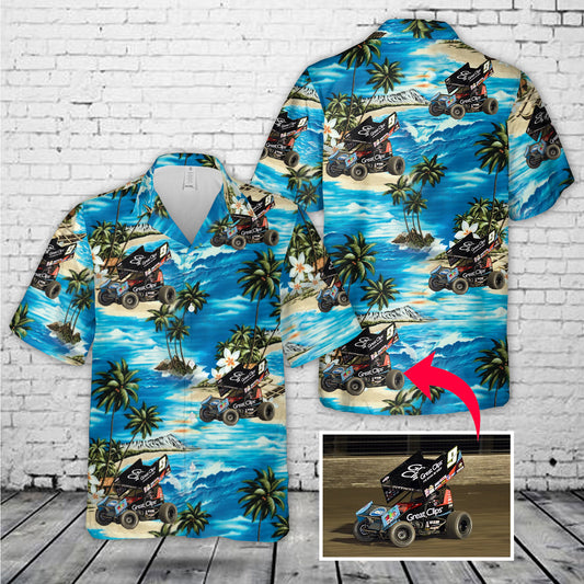 Custom Sprint car racing Picture Hawaiian Shirt