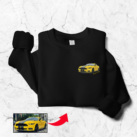 Custom Text & Picture Car Embroidered Lightweight Classic Unisex Sweatshirt NLSI2203PT05