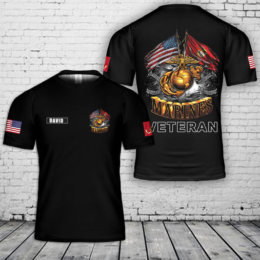 Custom USMC Veteran 3D T-Shirt