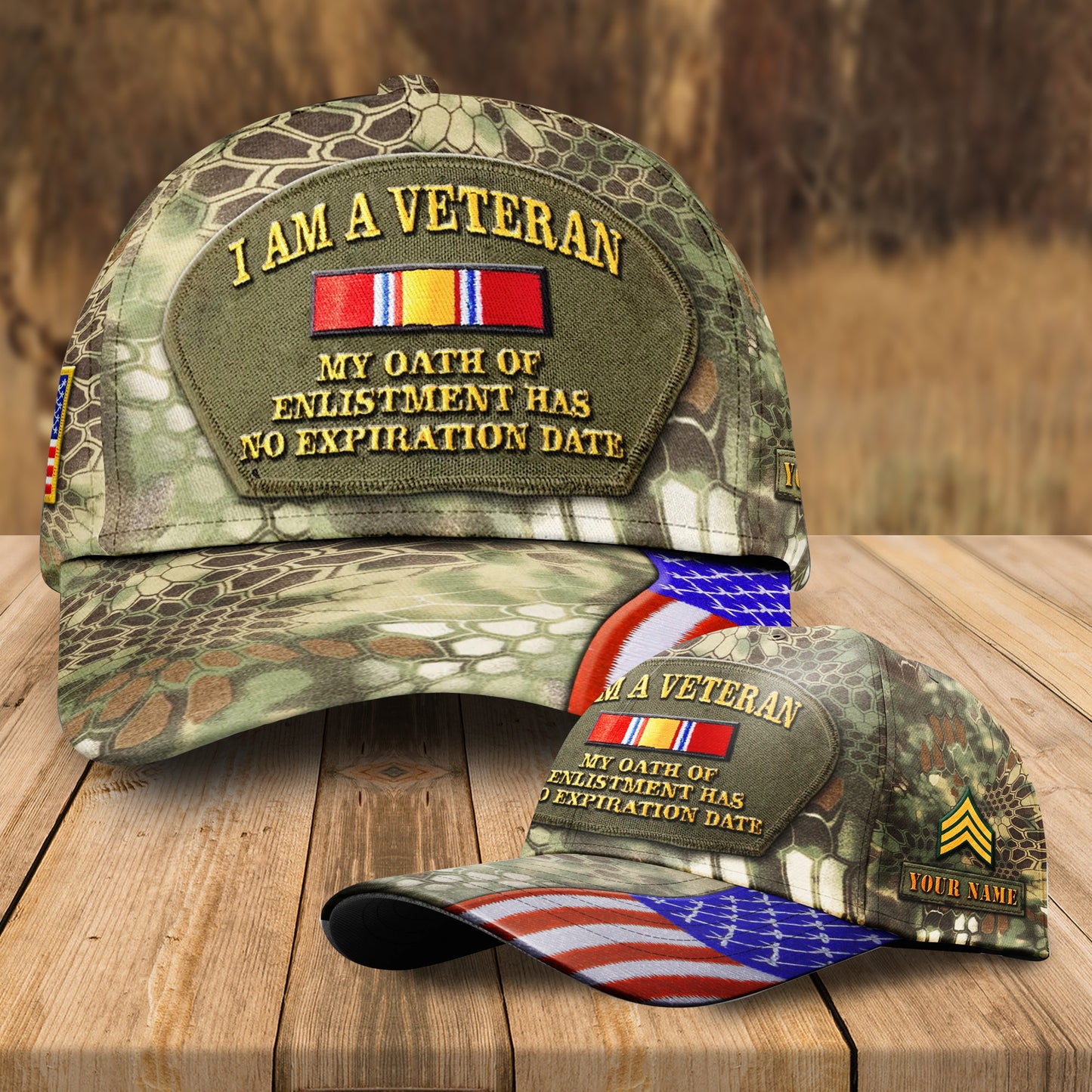 Custom US Army I Am A Veteran Cap My Oath of Enlistment Has No Expiration Date Cap