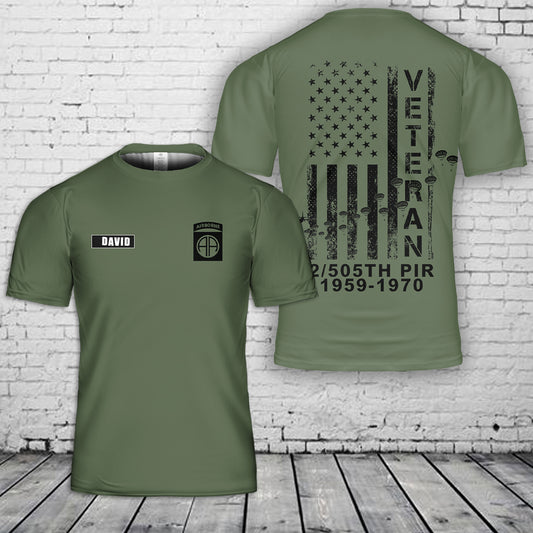 Custom Unit & Year US Army 82nd Airborne Paratroopers 3D T-Shirt