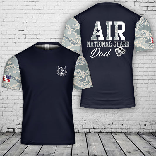 Custom name Air National Guard Dad 3D T-Shirt