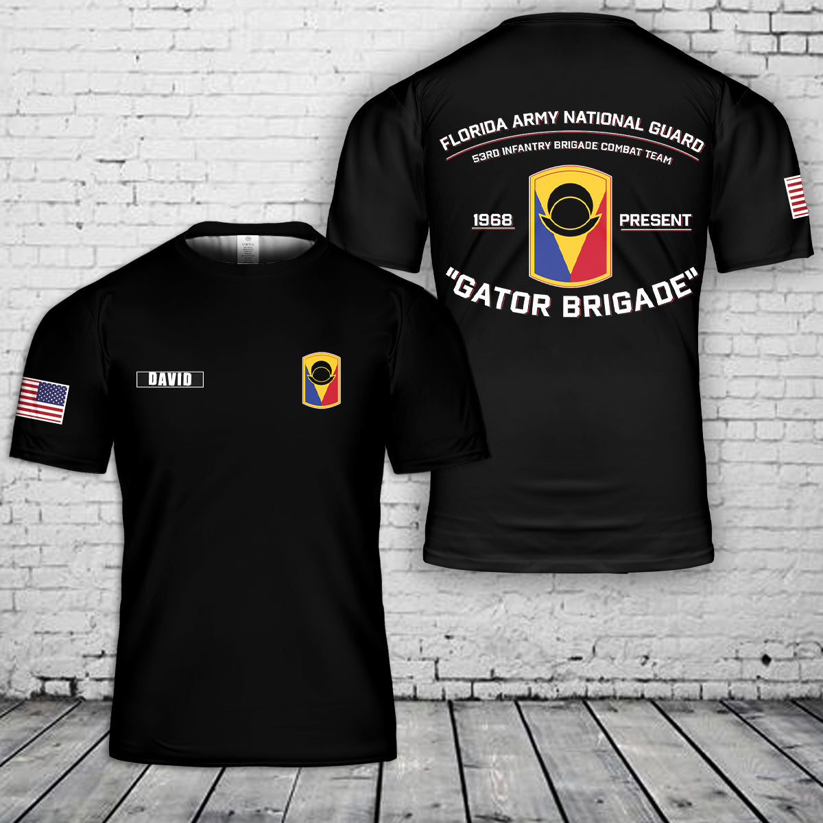 Custom name Florida Army National Guard 53rd Infantry Brigade Combat Team 3D T-Shirt