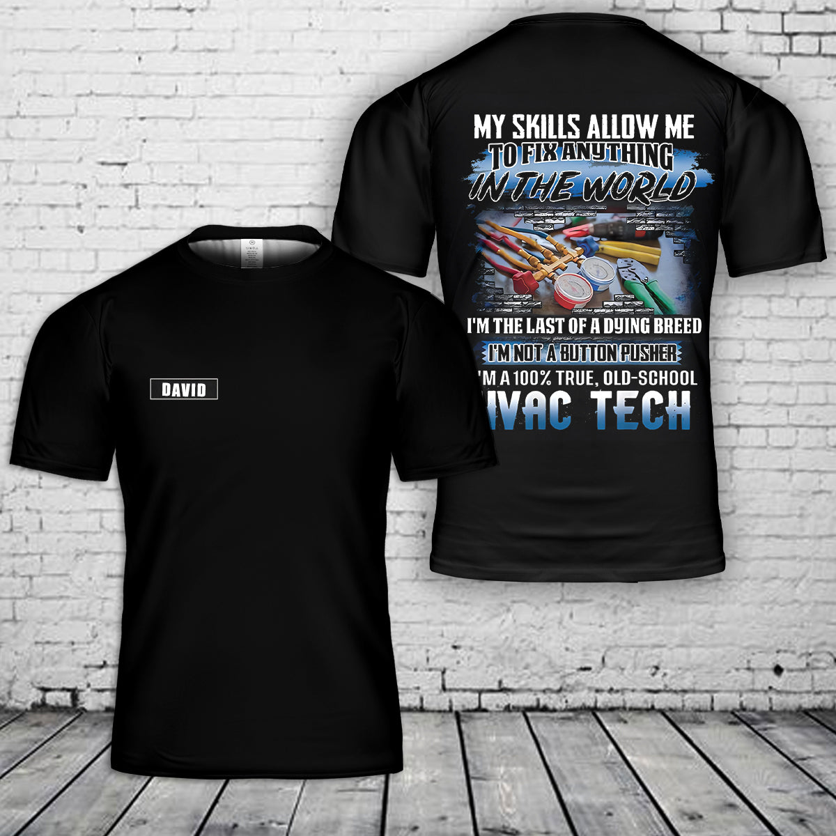 Custom name HVAC Technicians 3D T-Shirt