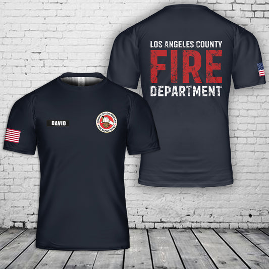 Custom name Los Angeles County Fire Department 3D T-Shirt