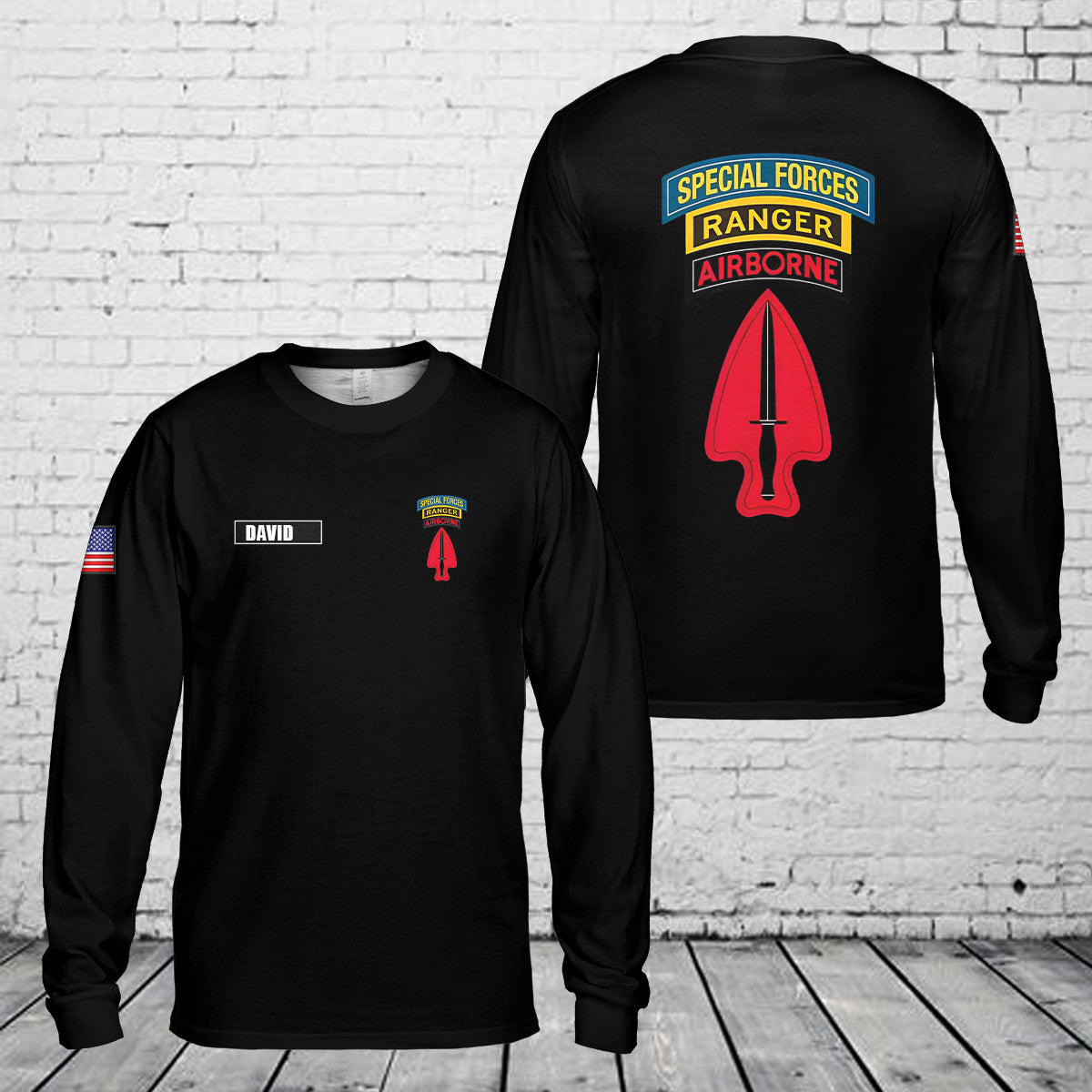 Custom Name Ranger Tab USASOC Shirt Long Sleeve Shirt