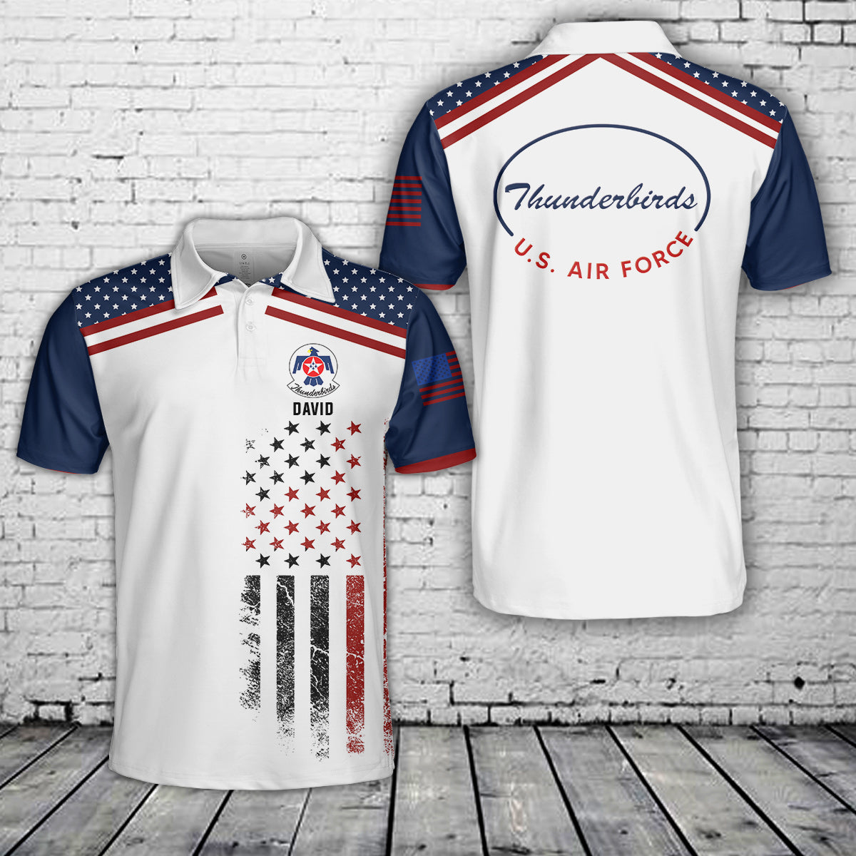 Custom name US Air Force Thunderbirds Polo Shirt