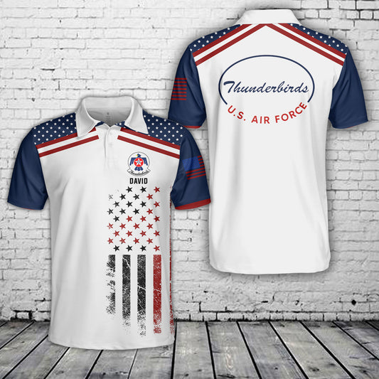 Custom name US Air Force Thunderbirds Polo Shirt