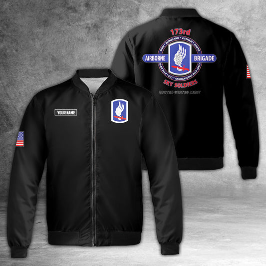 Custom name US Army 173rd Airborne Brigade Sky Soldiers Bomber Jacket