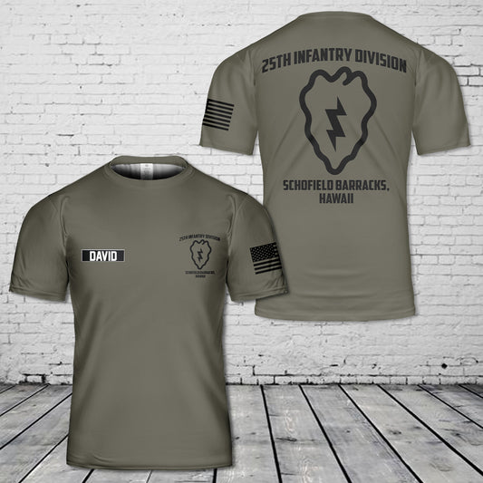 Custom name US Army 25th Infantry Division 3D T-Shirt