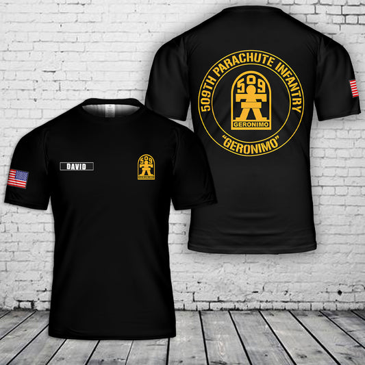 Custom name US Army 509th Parachute Infantry Regiment (509th PIR) 3D T-Shirt