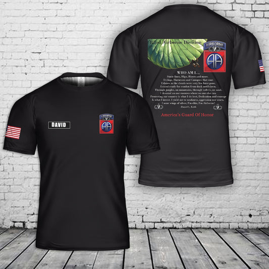 Custom name US Army 82nd Airborne 3D T-Shirt