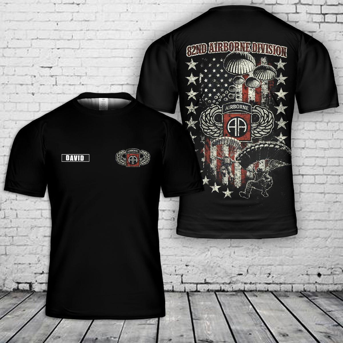 Custom name US Army 82nd Airborne Division 3D T-Shirt