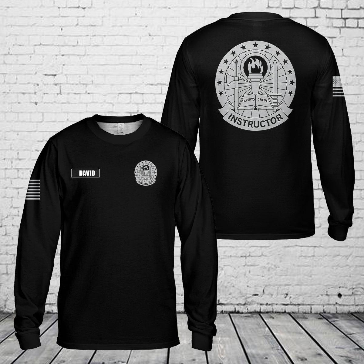 Custom name US Army Instructor Long Sleeve Shirt