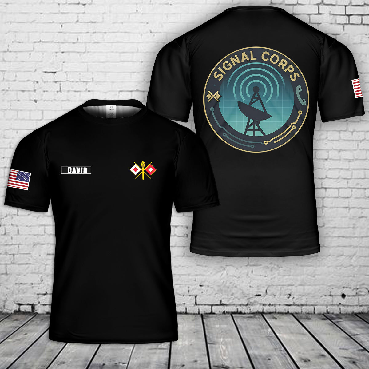 Custom name US Army Signal Corps Veterans 3D T-Shirt