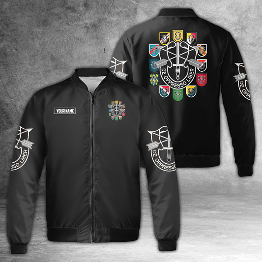 Custom name US Army Special Forces Groups - De Oppresso Liber Bomber Jacket