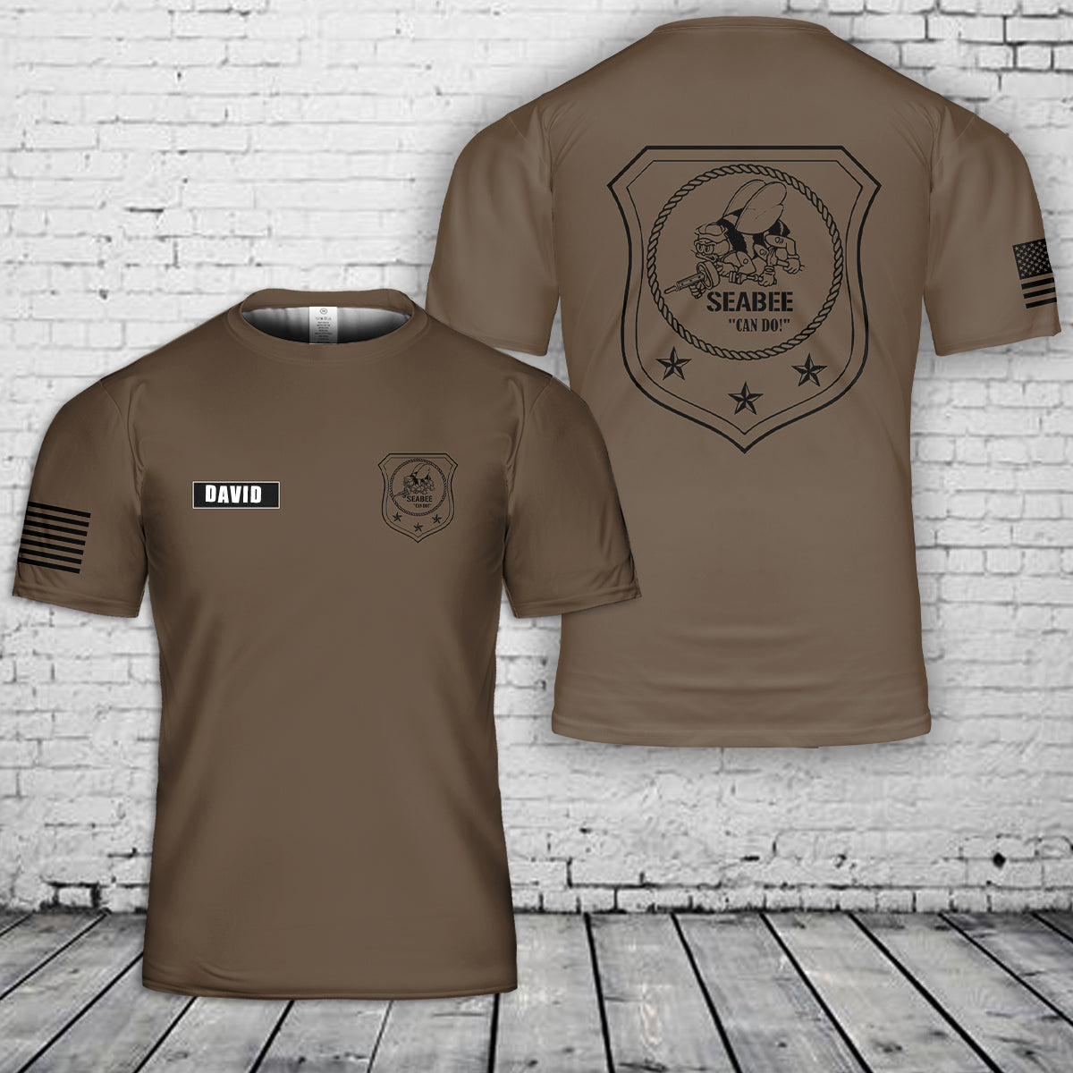Custom name US Navy Seabee 3D T-Shirt