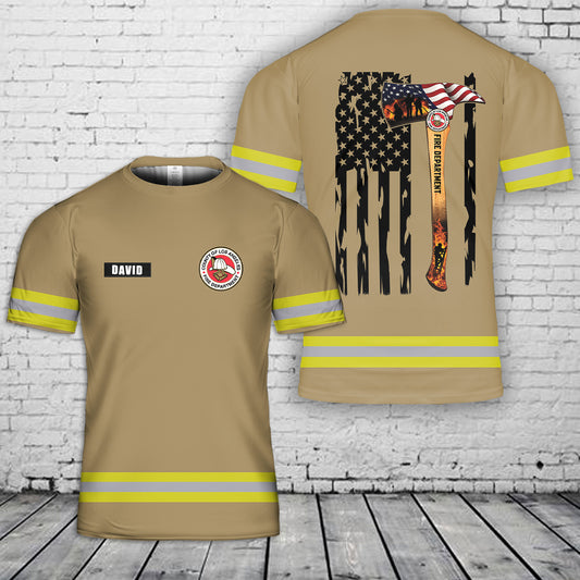 Custom name & Fire Department Firefighter 3D T-Shirt