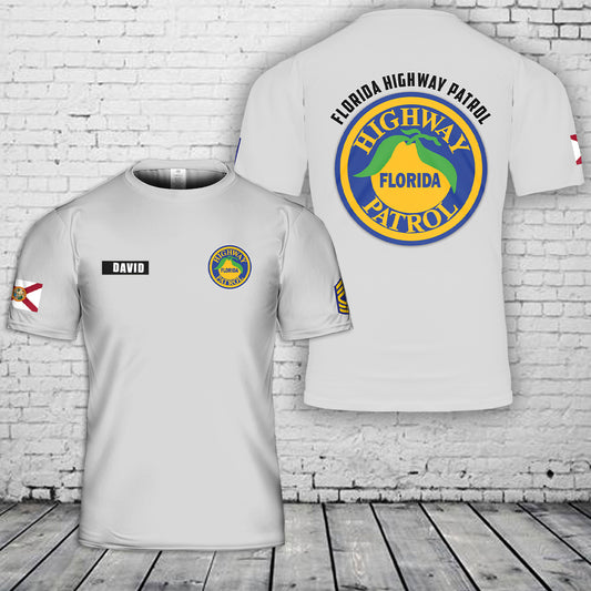 Custom name & Rank Florida Highway Patrol 3D T-Shirt