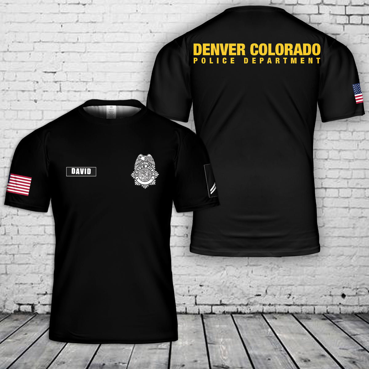 Custom name & rank Denver Colorado Police 3D T-Shirt