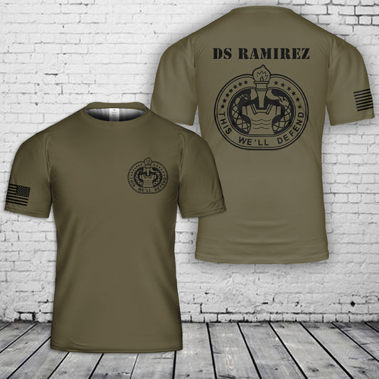 Custom text US Army Drill Sergeant 3D T-Shirt