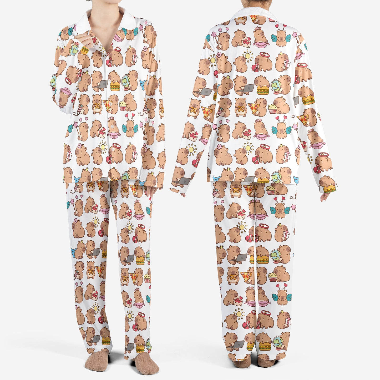 Cute Capybara AOP Pajamas Set
