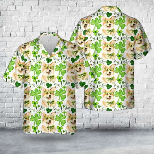Cute Corgi St Patrick's Day Hawaiian Shirt