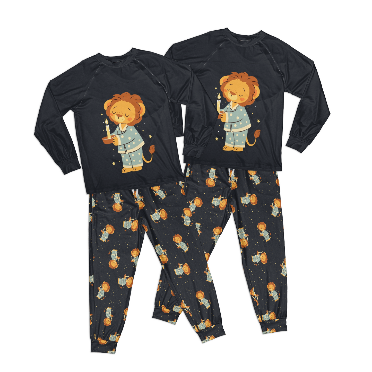 Cute Lion Cub AOP Kid Raglan Pajamas Set