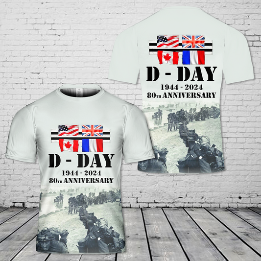 D-Day 6 June 80th Anniversary T-Shirt 3D