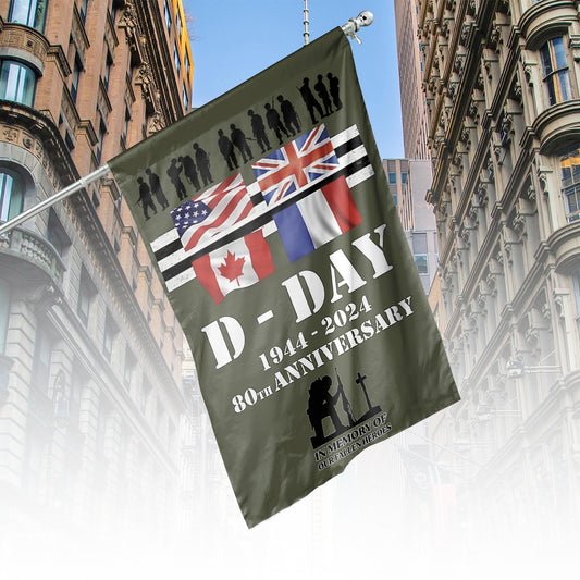 D-Day 80th Anniversary 1944-2024 Flag