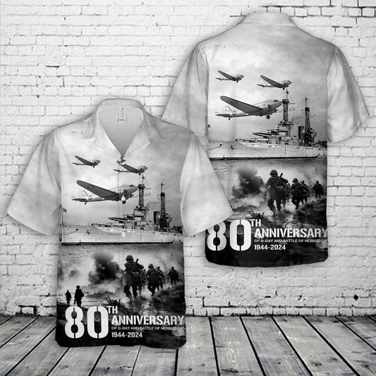 D-Day 80th Anniversary 2024 and Battle of Normandy Hawaiian Shirt
