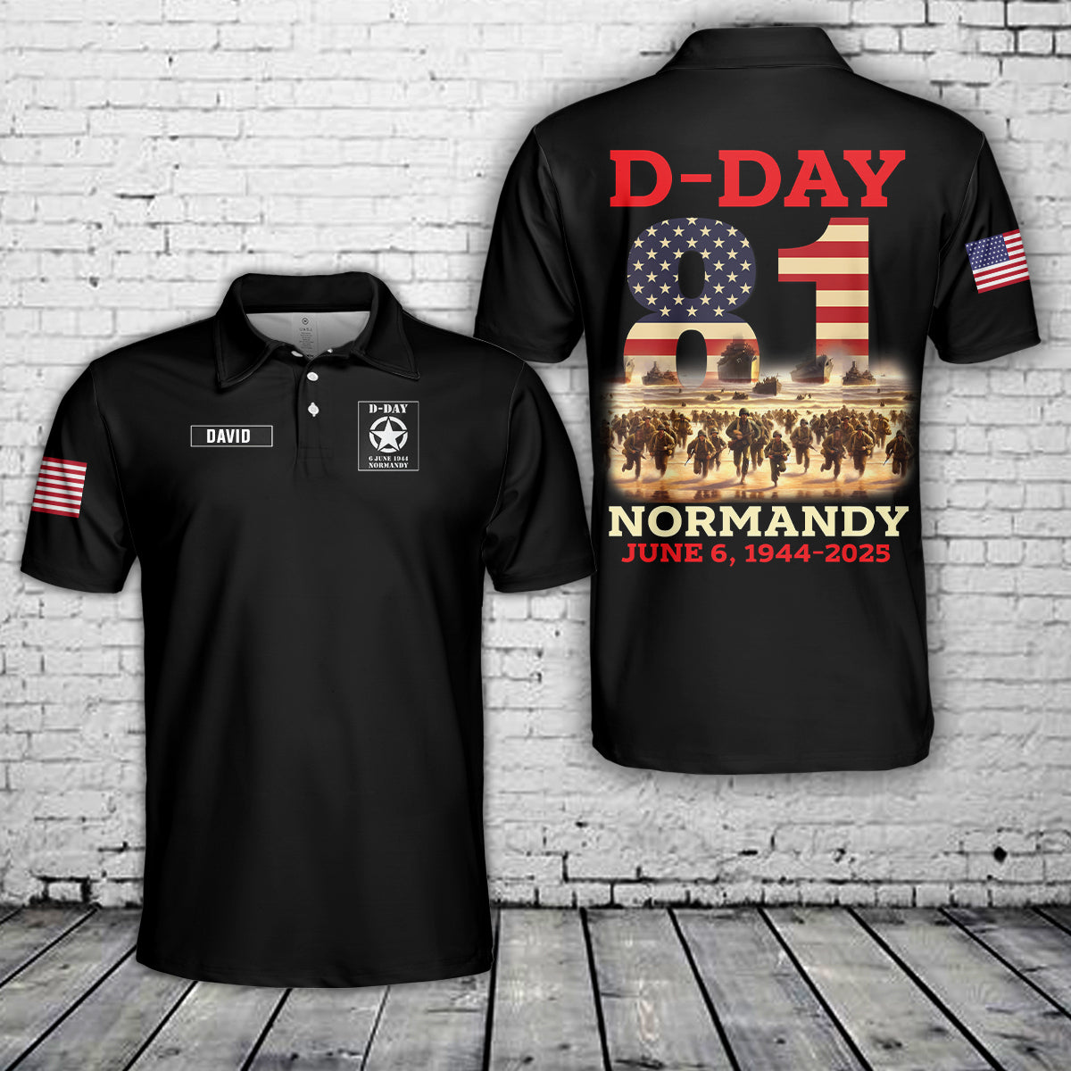 D-Day 81st Anniversary Normandy June 6 1944 2025 Polo Shirt