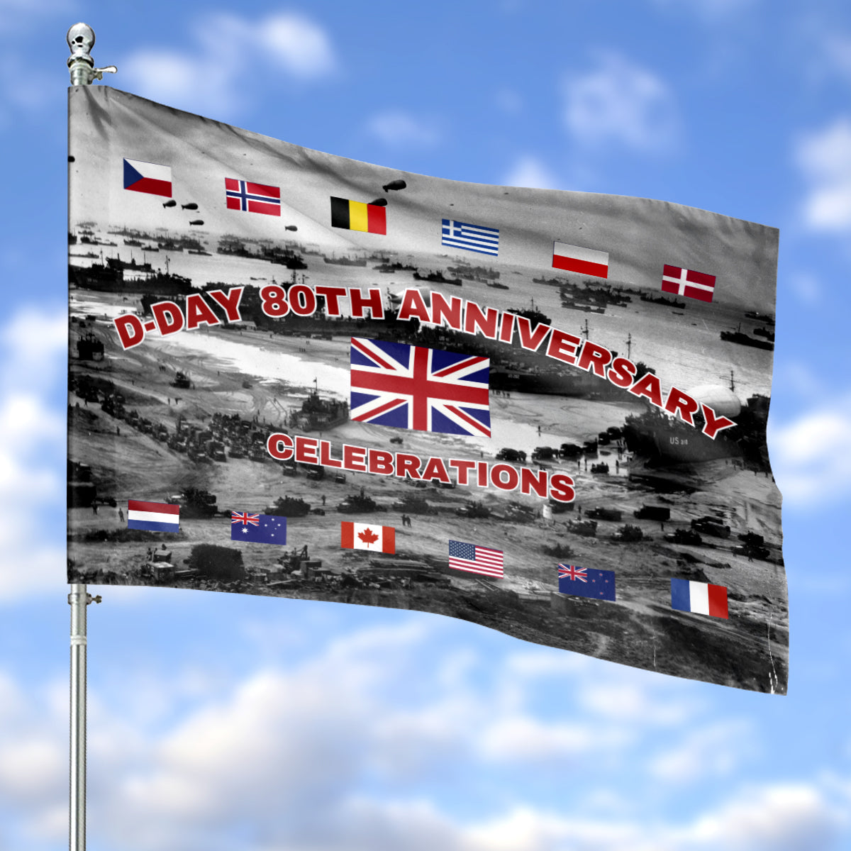 D-Day Anniversary 2024 House Flag