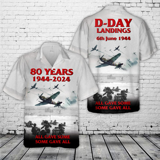 D-Day Bunting 80 Years Normandy Beach Landings Hawaiian Shirt