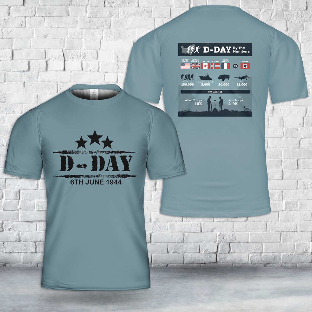 D-Day By The Numbers T-Shirt 3D