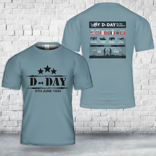 D-Day By The Numbers T-Shirt 3D