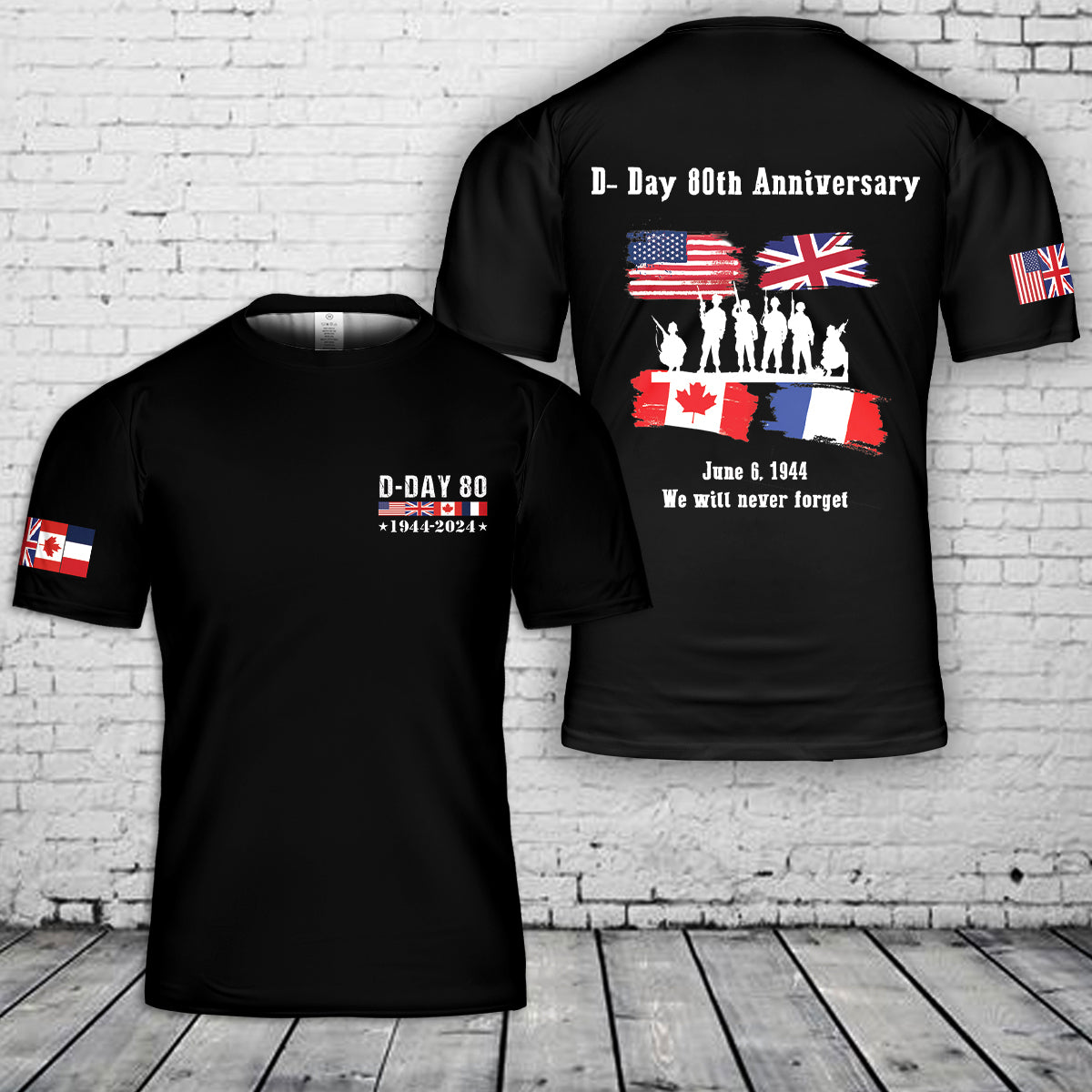 D-Day Normandy Landings 80th Anniversary 1944-2024 3D 3D T- Shirt