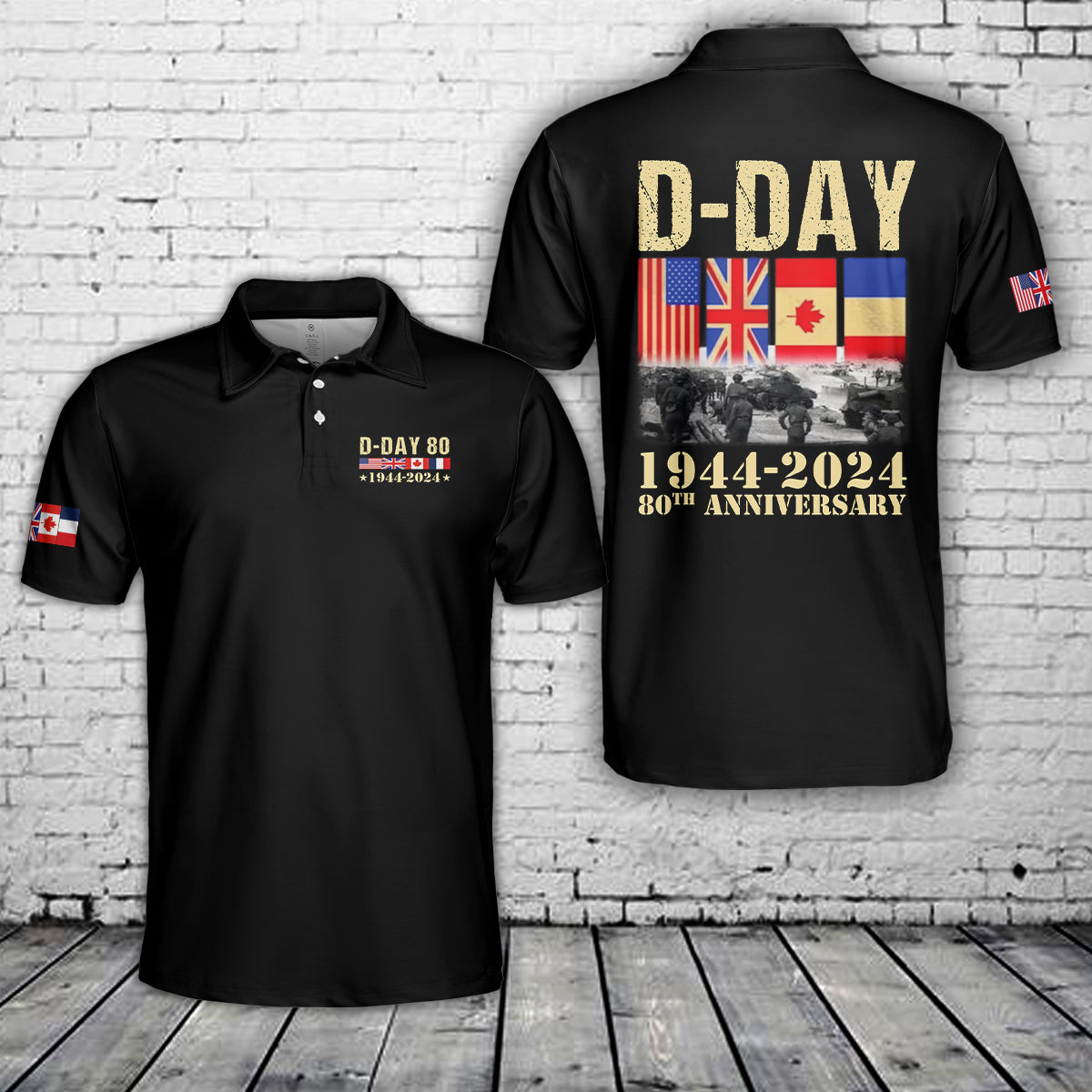 D-Day Normandy Landings 80th Anniversary 1944-2024 Polo Shirt