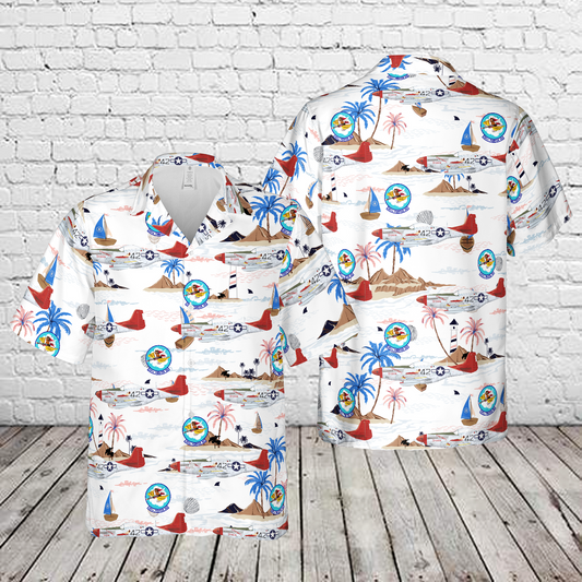 North American P-51D Mustang Creamer's Dream Red Tails Tuskegee Airman 301st Fighter Squadron Hawaiian Shirt